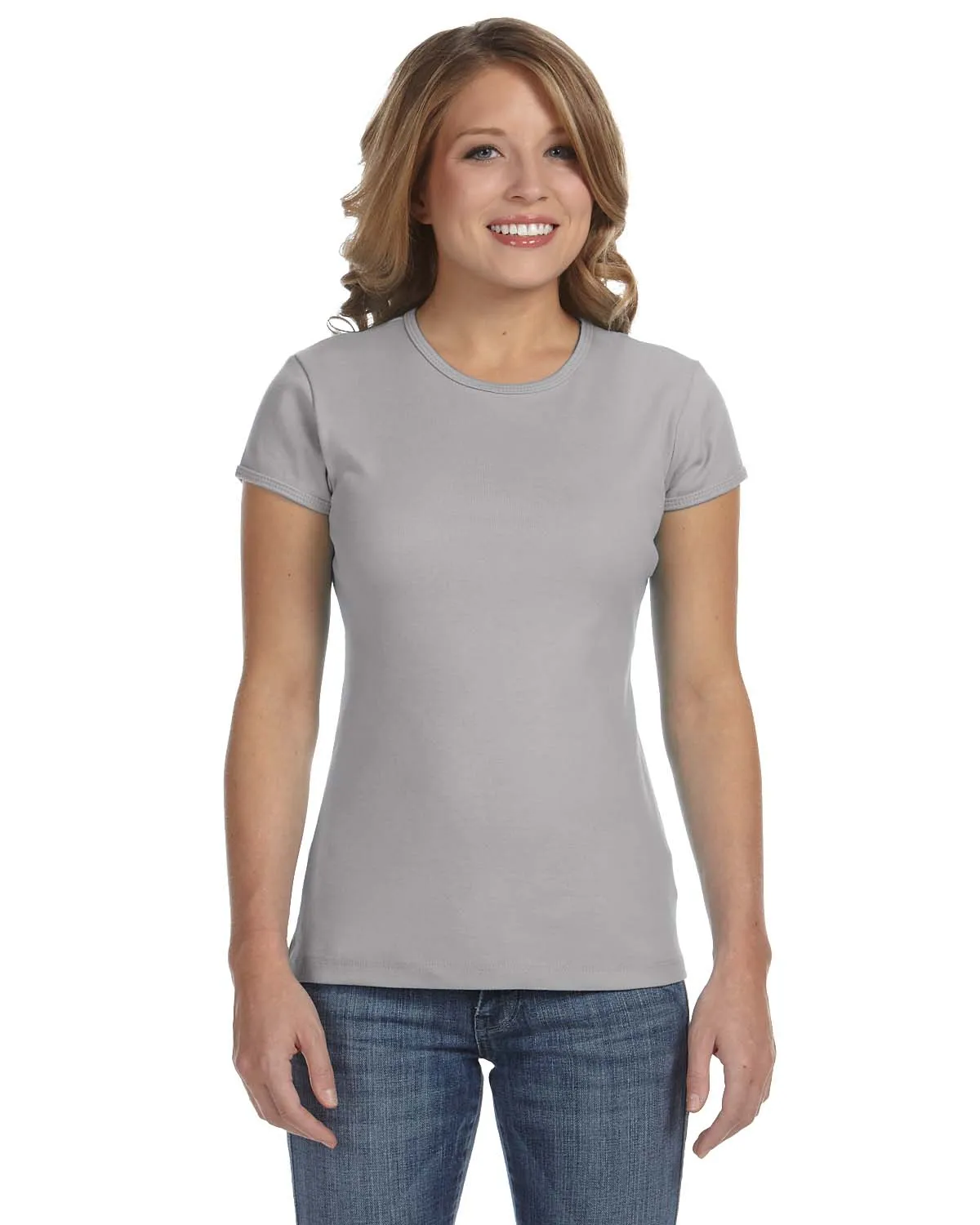  Ladies' Stretch Rib Short-Sleeve T-Shirts